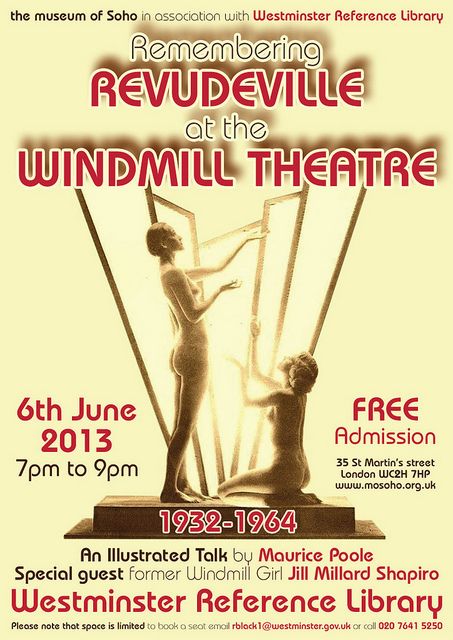 Poster for Remembering Revudeville at the Windmill Theatre, 6 June 2013