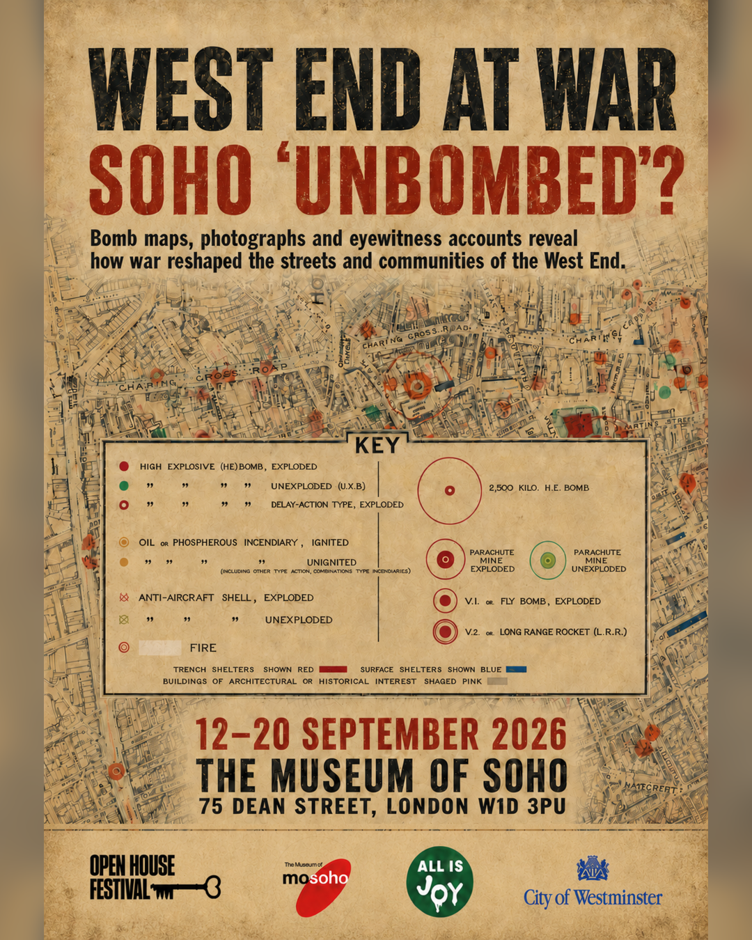 West End at War exhibition at The Museum of Soho, extended until 30 September 2026