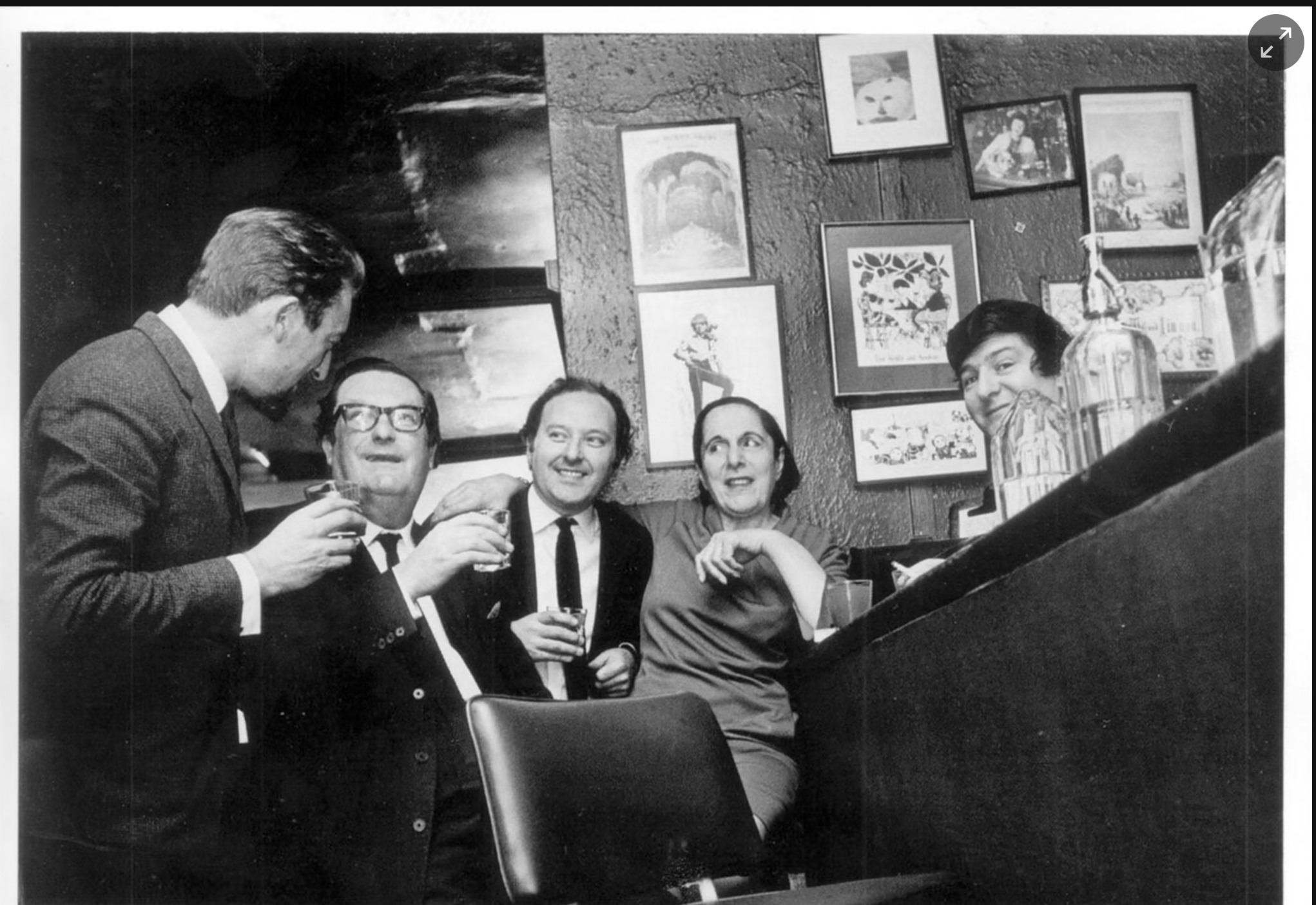 Muriel Belcher, Ian Board and other Colony Room members at the bar