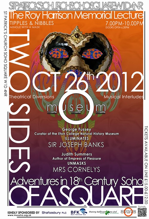 Poster for the 2012 Roy Harrison Memorial Lecture, Two Sides of Soho